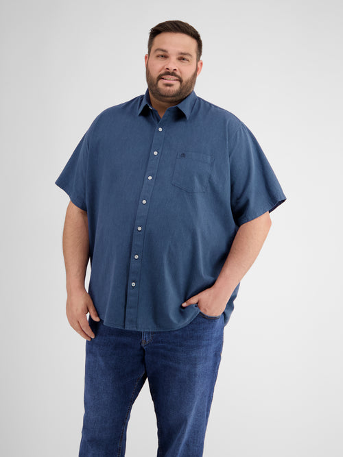 Lerros Unifarbenes Baumwoll-Leinenhemd