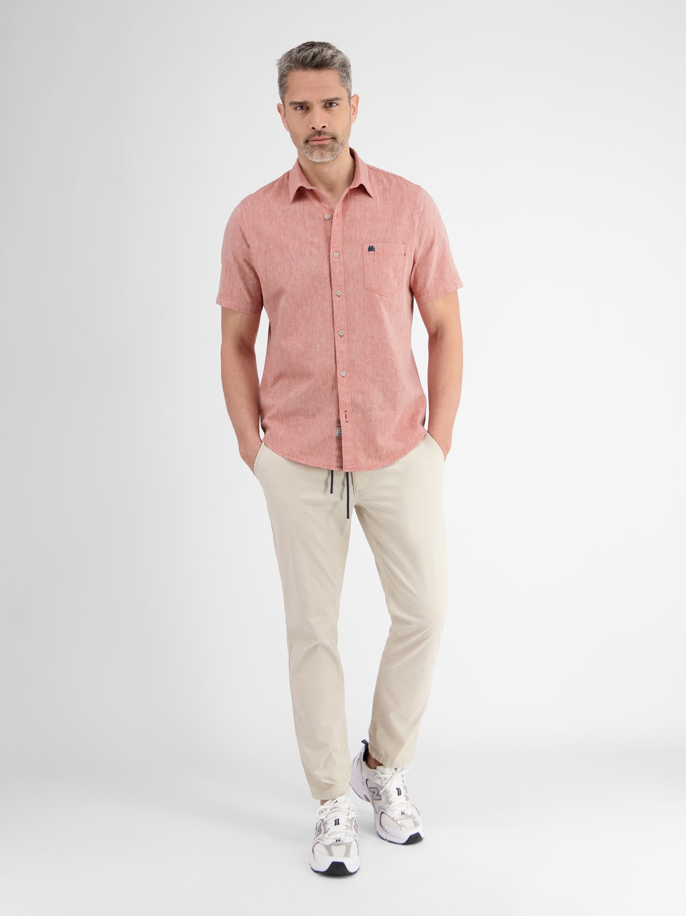 Casual cotton linen shirt, plain color