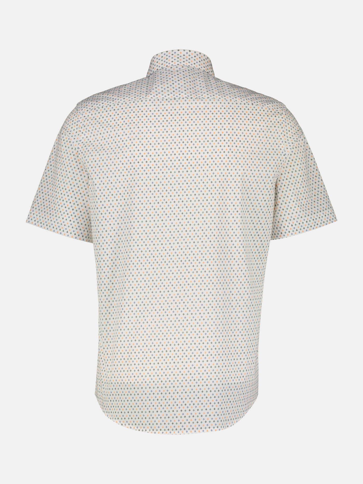 Short-sleeved shirt with a geometric pattern