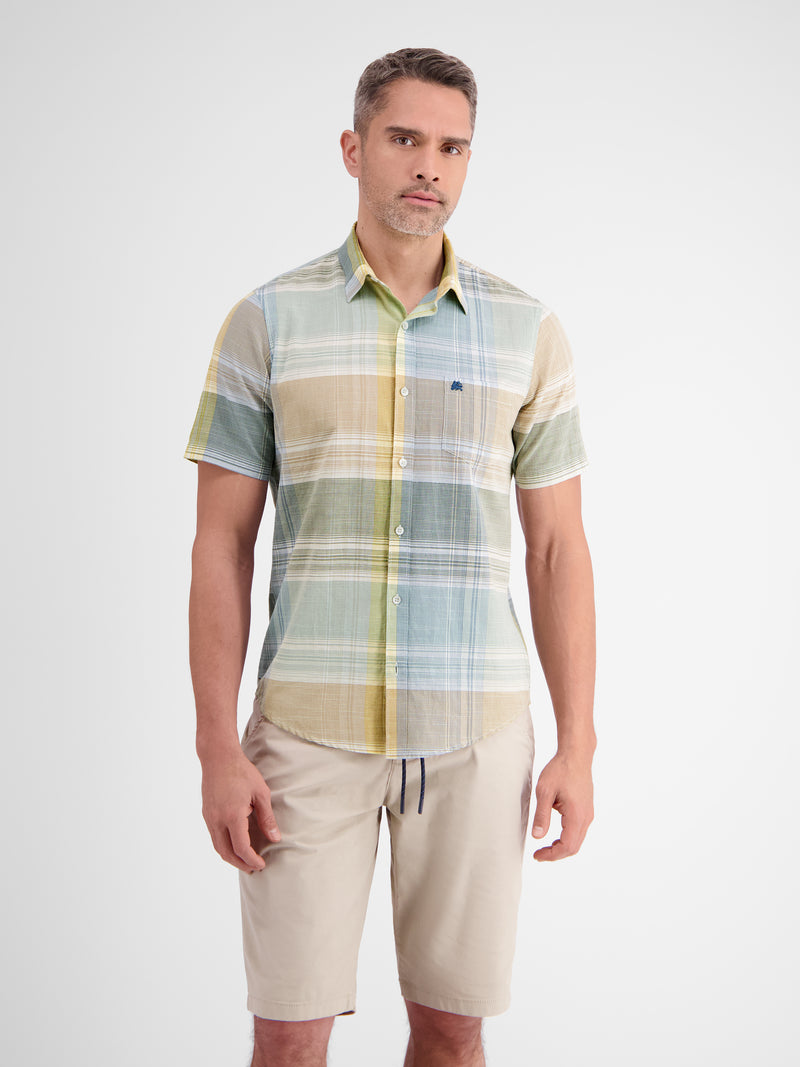 Herren Kurzarmhemd mit großem Karo - LERROS