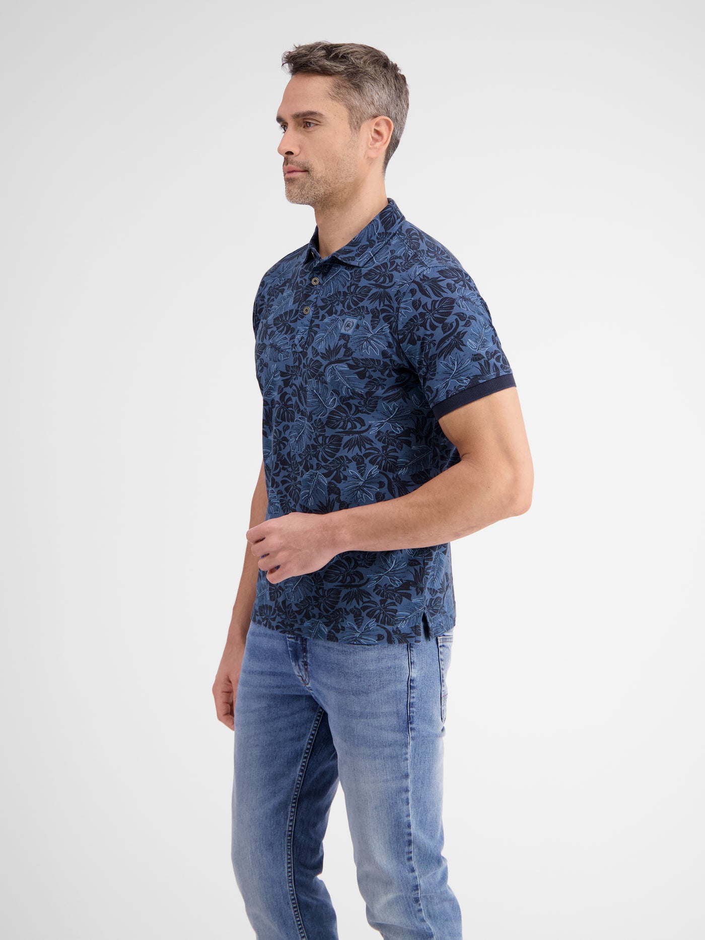 Men's polo shirt, floral print