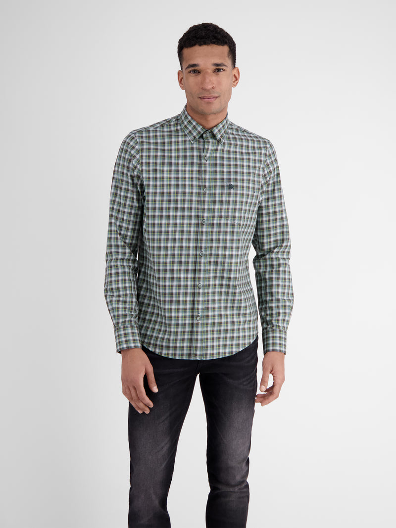Kariertes Herrenhemd mit Button-down-Kragen - LERROS