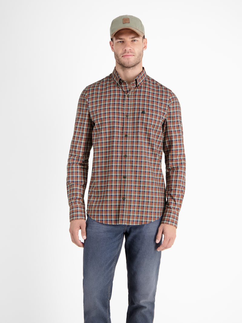 Kariertes Herrenhemd mit Button-down-Kragen - LERROS