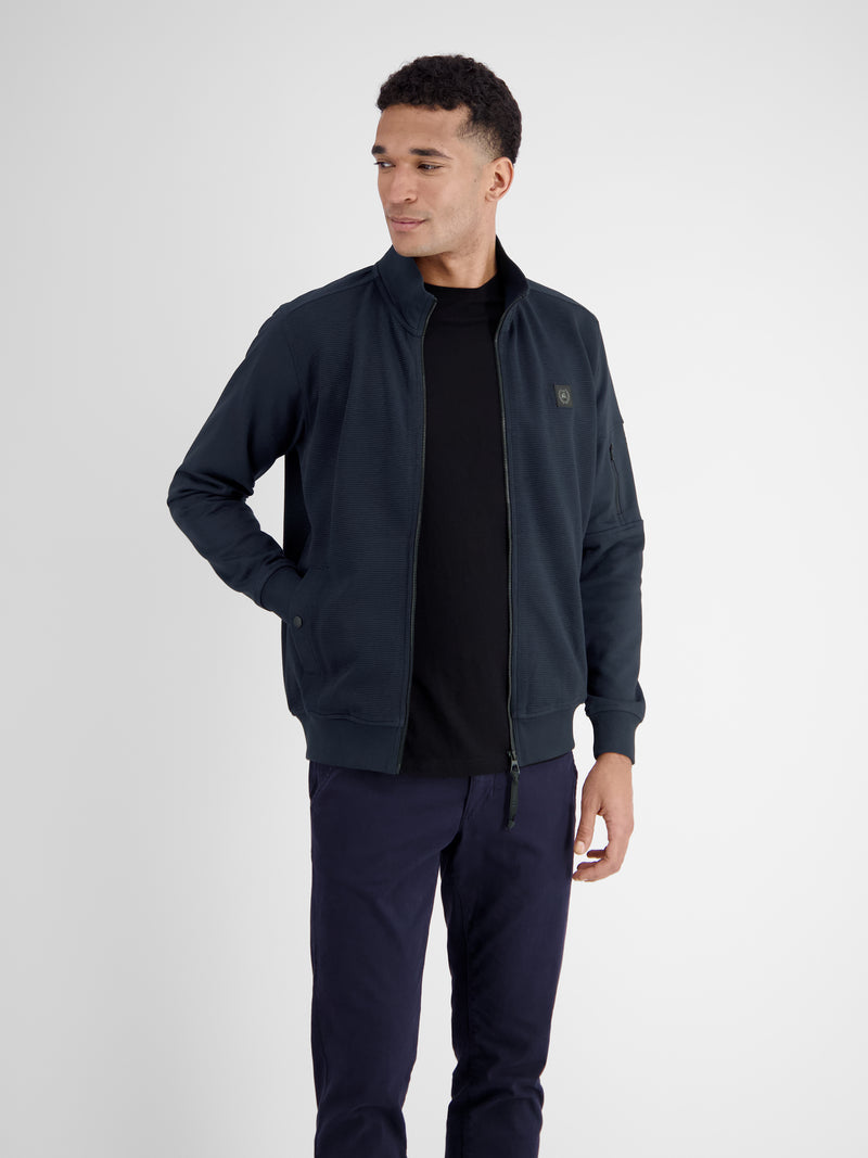 Herren Sweatjacke in Struktur-Baumwollqualität - LERROS