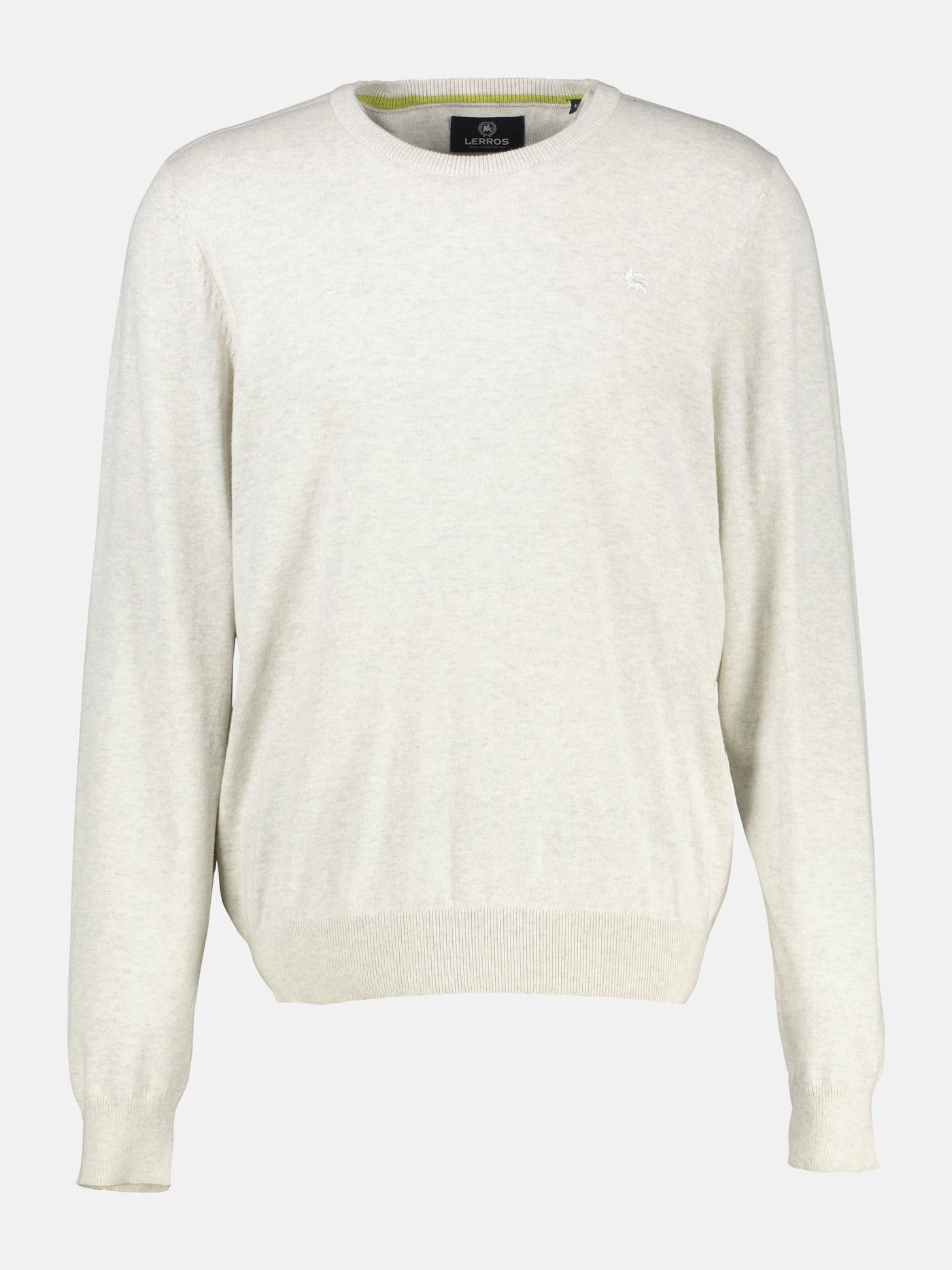 Rundhalspullover in Flachstrickqualität - LERROS