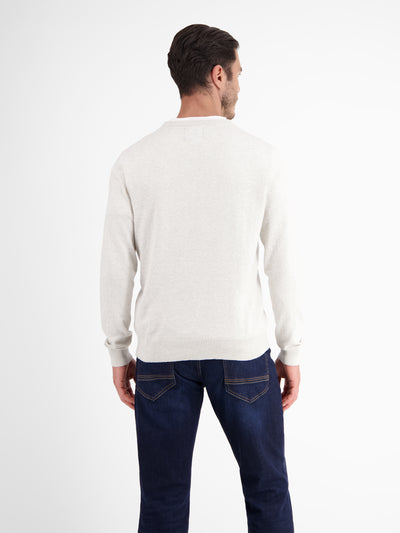 Rundhalspullover in Flachstrickqualität - LERROS