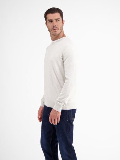 Rundhalspullover in Flachstrickqualität - LERROS