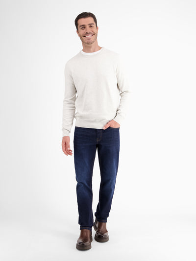 Rundhalspullover in Flachstrickqualität - LERROS