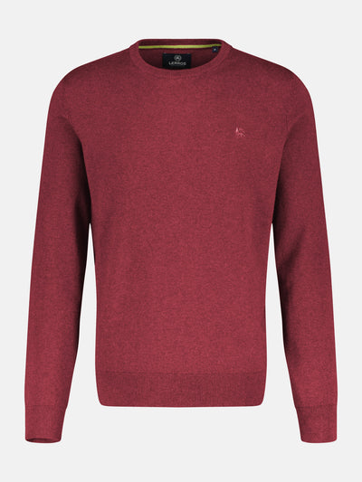 Rundhalspullover in Flachstrickqualität - LERROS