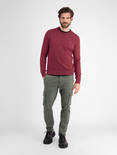 Rundhalspullover in Flachstrickqualität - LERROS