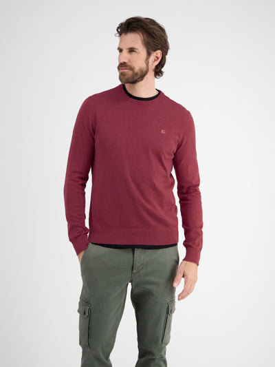 Rundhalspullover in Flachstrickqualität - LERROS