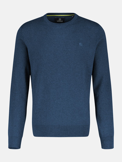 Rundhalspullover in Flachstrickqualität - LERROS