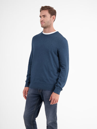 Rundhalspullover in Flachstrickqualität - LERROS