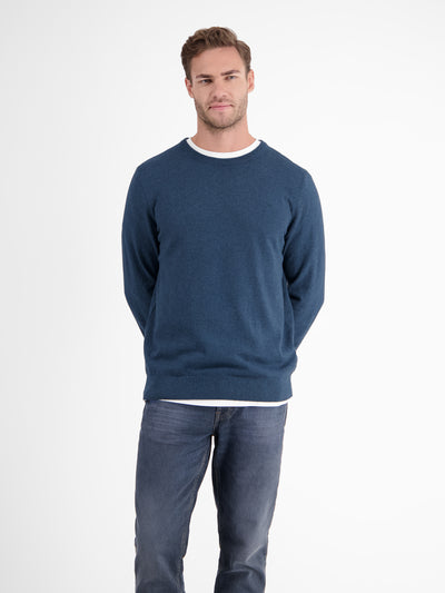 Rundhalspullover in Flachstrickqualität - LERROS