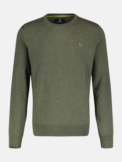 Rundhalspullover in Flachstrickqualität - LERROS