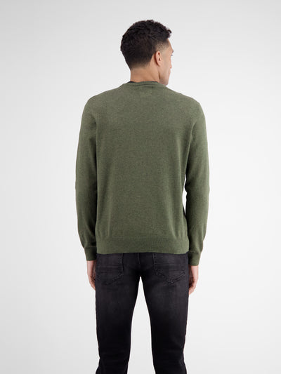 Rundhalspullover in Flachstrickqualität - LERROS