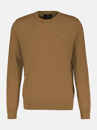 Rundhalspullover in Flachstrickqualität - LERROS