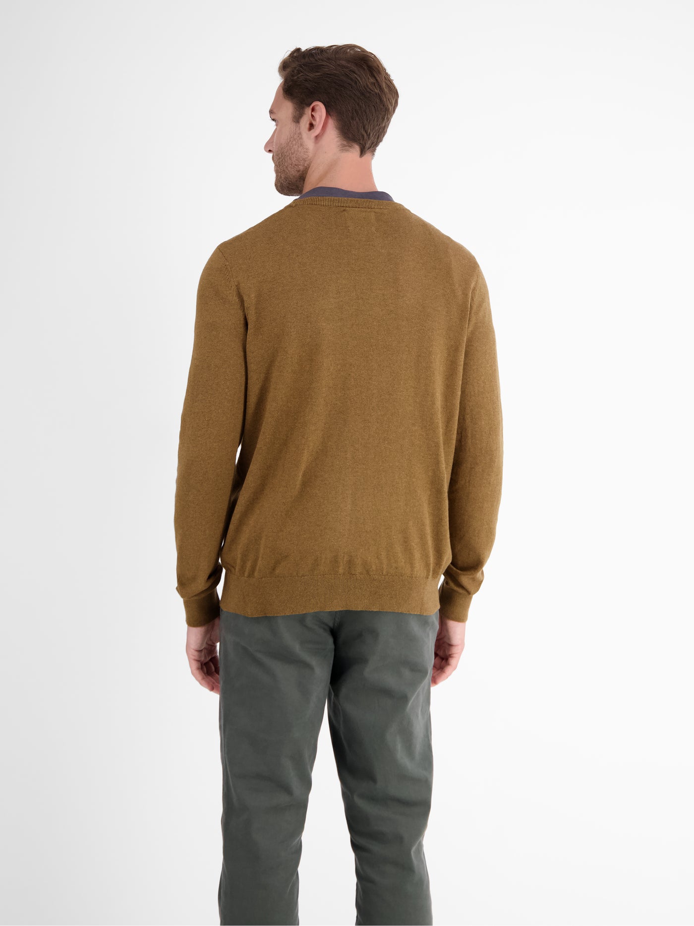 Rundhalspullover in Flachstrickqualität - LERROS