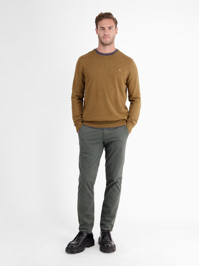 Rundhalspullover in Flachstrickqualität - LERROS