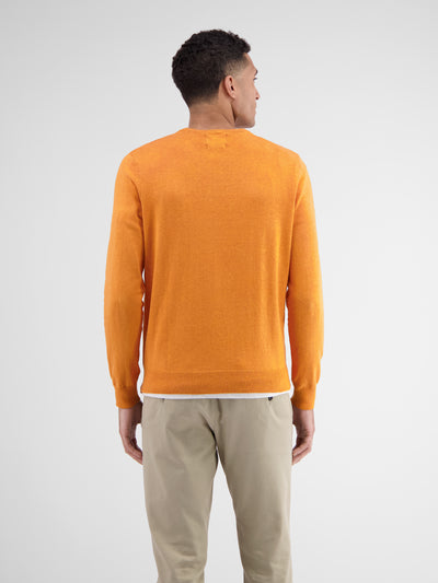 Rundhalspullover in Flachstrickqualität - LERROS