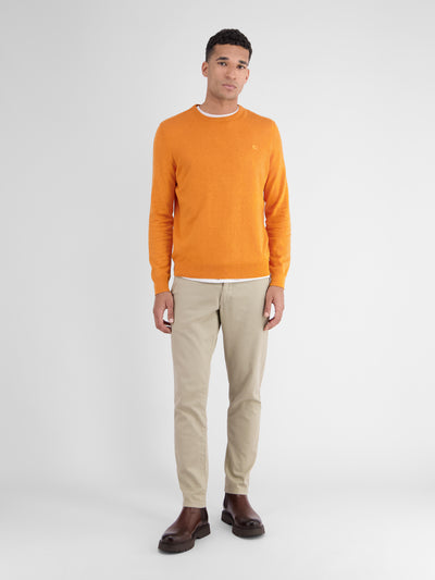Rundhalspullover in Flachstrickqualität - LERROS