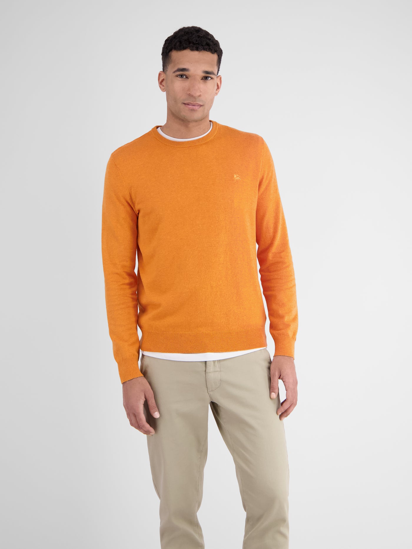 Rundhalspullover in Flachstrickqualität - LERROS