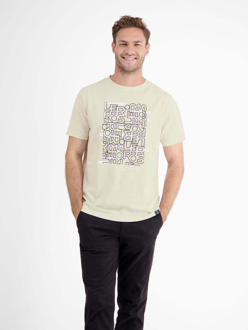 T-Shirt mit Logoprint und Rundhalsausschnitt - LERROS