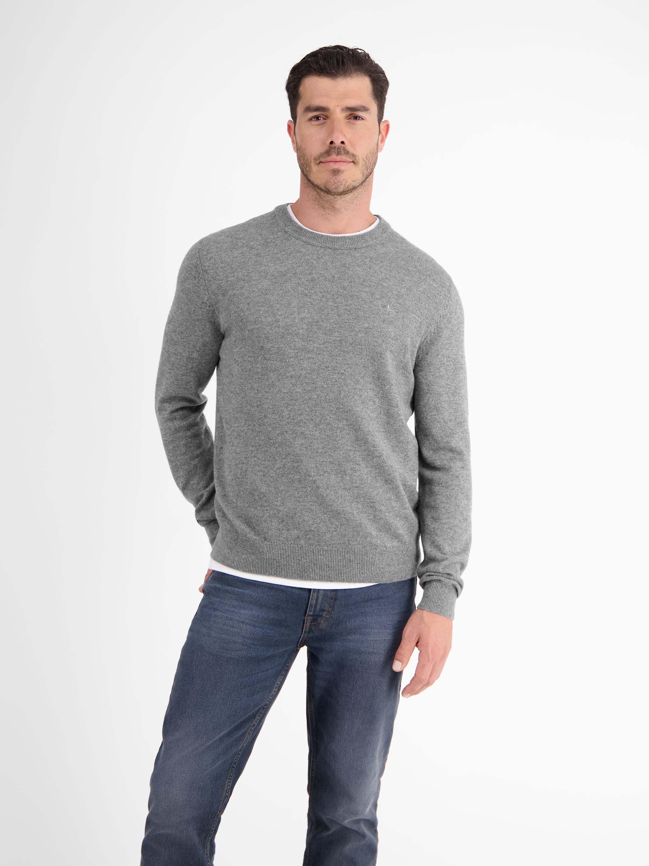 Strickpullover in weicher Schurwollqualität mit Kaschmiranteil - LERROS