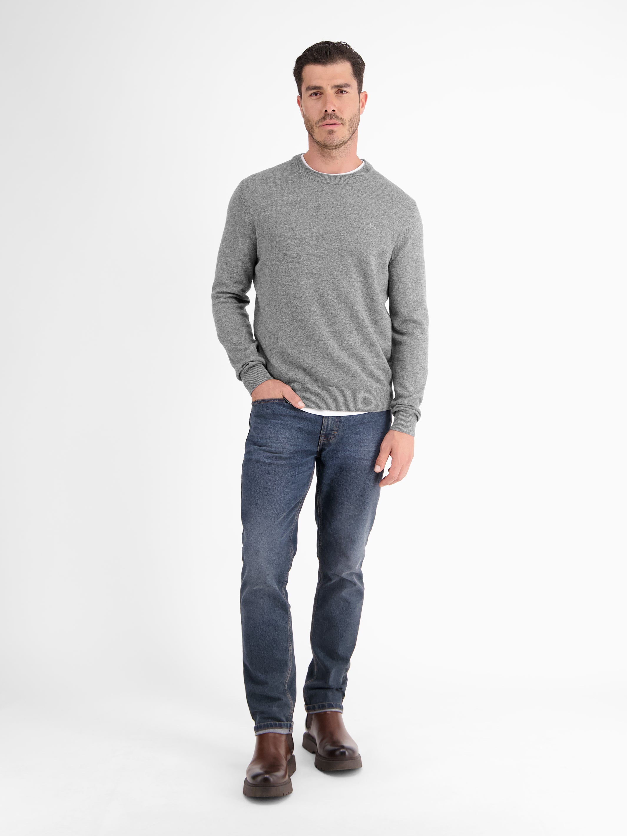 Strickpullover in weicher Schurwollqualität mit Kaschmiranteil - LERROS