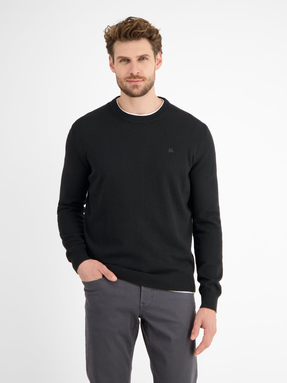 Strickpullover in weicher Schurwollqualität mit Kaschmiranteil - LERROS