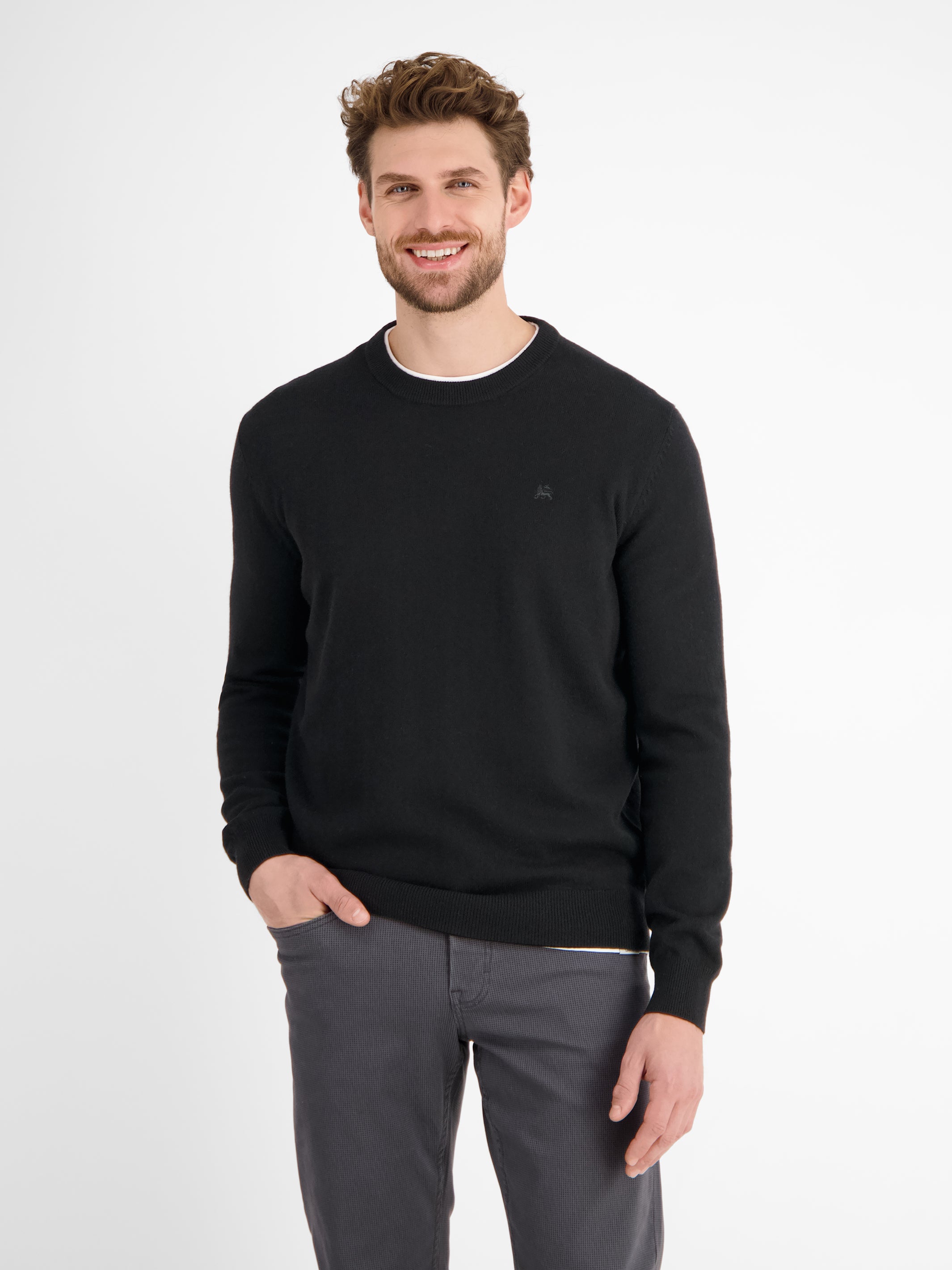 Strickpullover in weicher Schurwollqualität mit Kaschmiranteil - LERROS