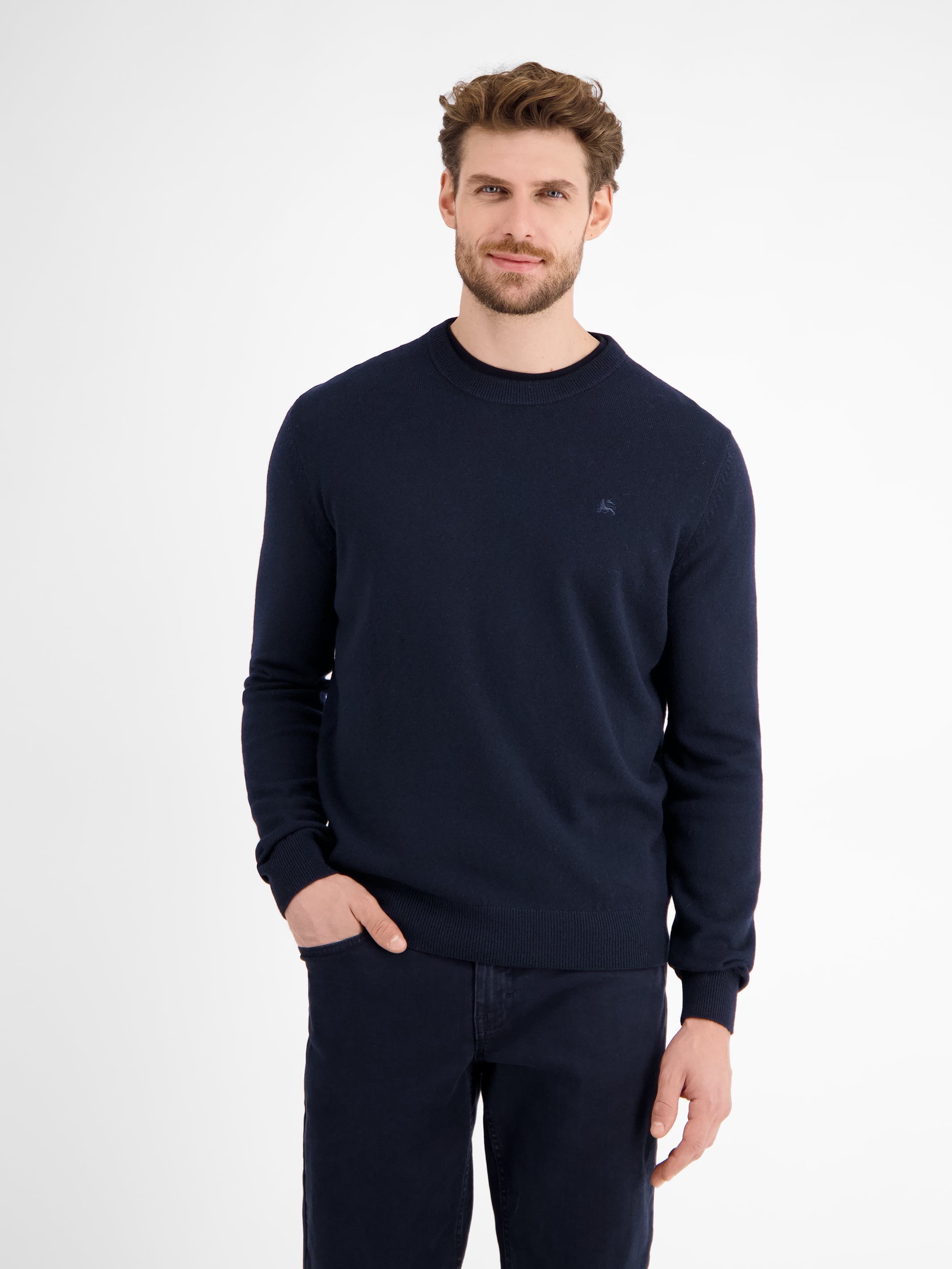 Strickpullover in weicher Schurwollqualität mit Kaschmiranteil - LERROS