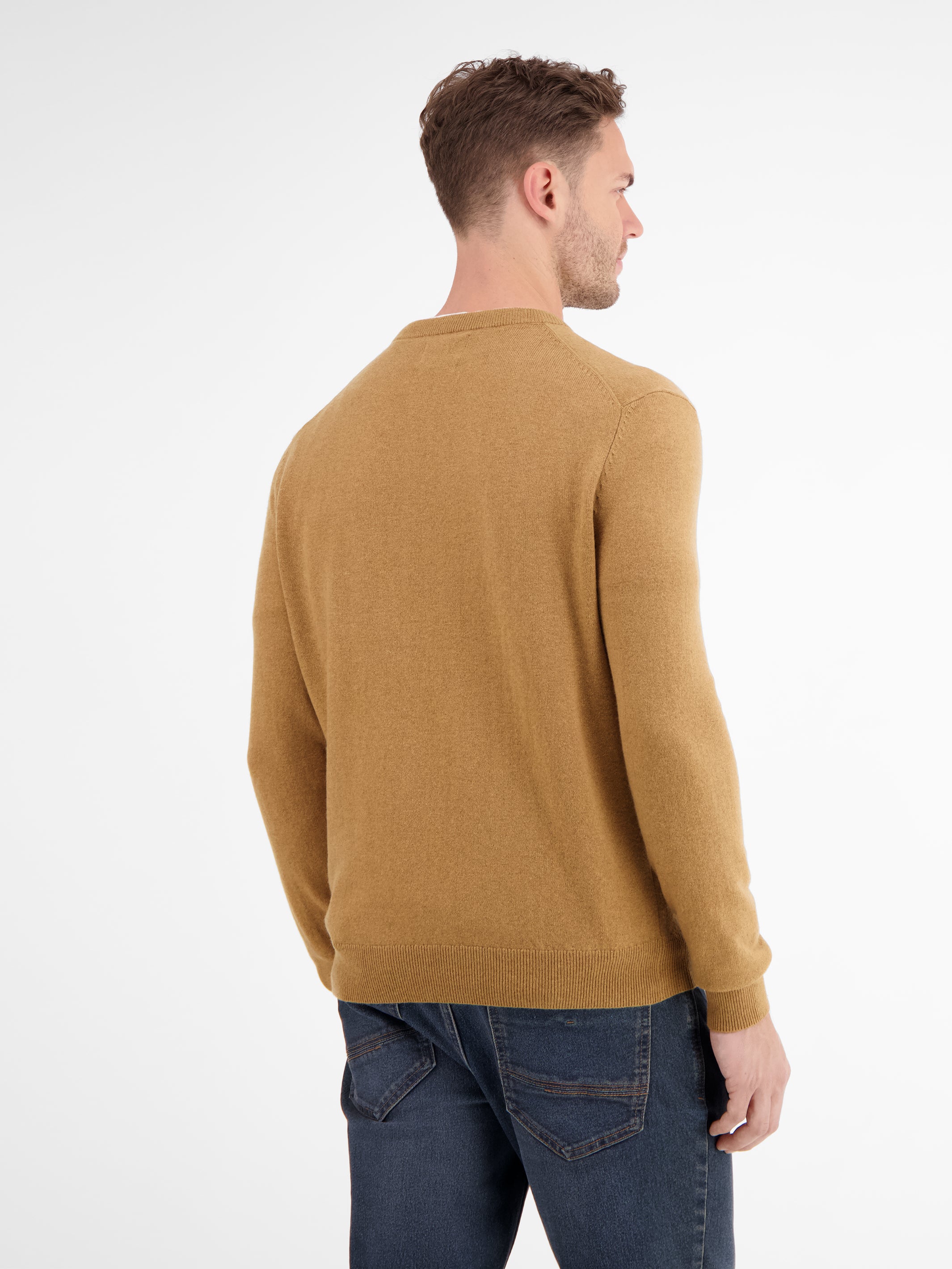 Strickpullover in weicher Schurwollqualität mit Kaschmiranteil - Rundhalspullover
