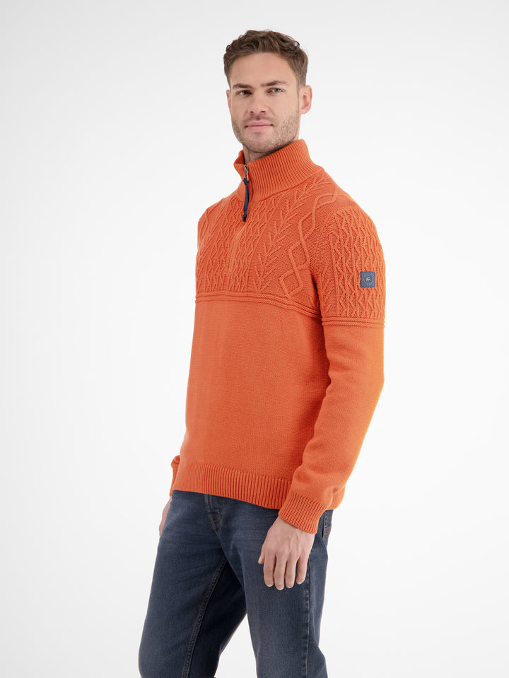 Knitted sweater with cable pattern – LERROS