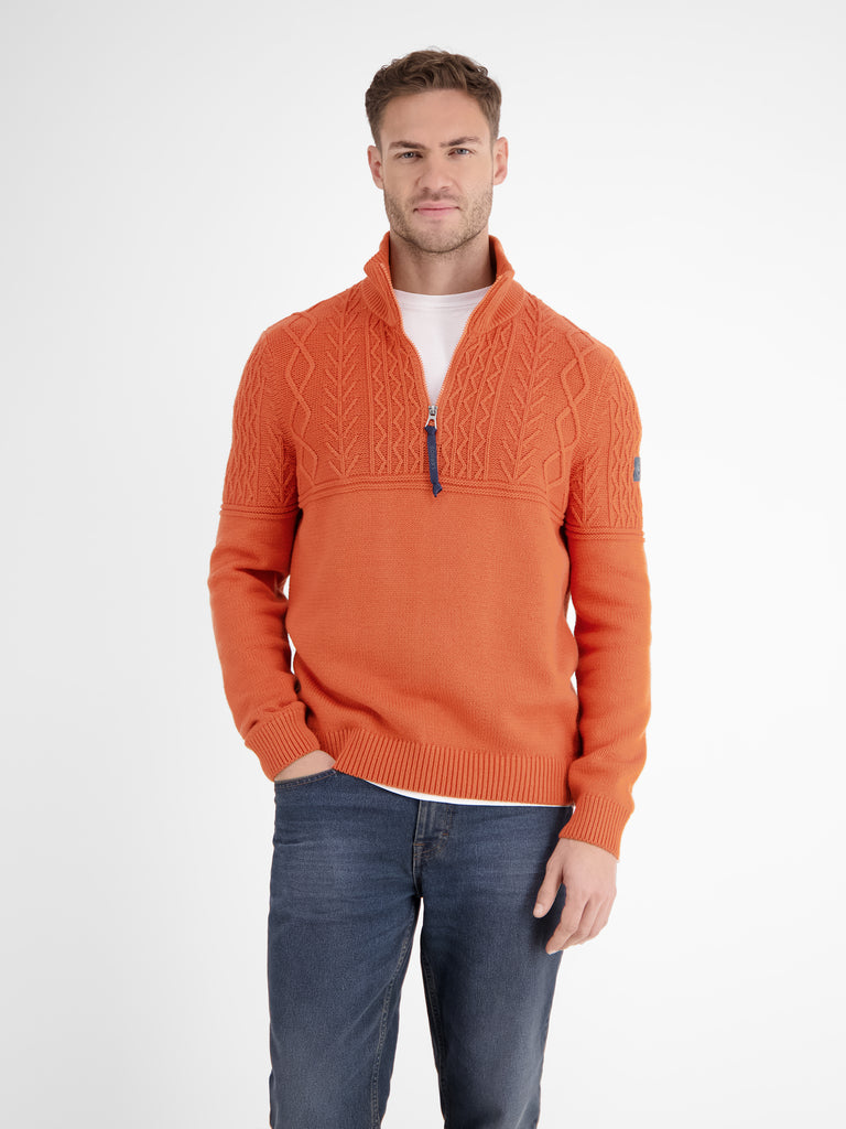 Knitted sweater with cable pattern – LERROS