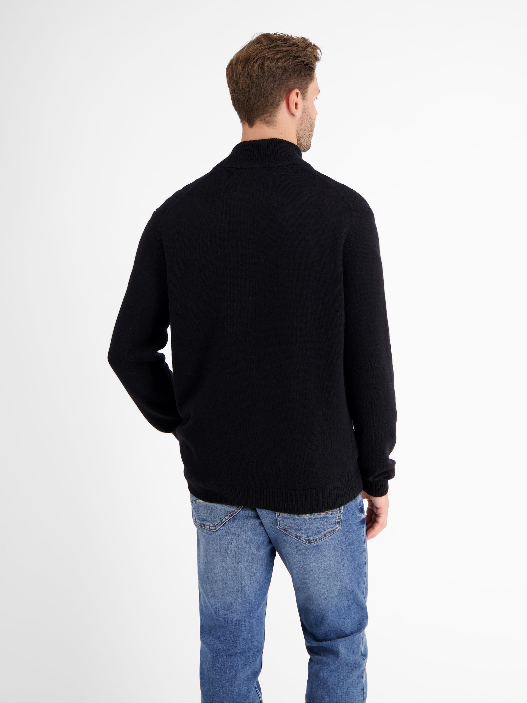 Schurwoll-Strickjacke mit Kaschmiranteil - LERROS
