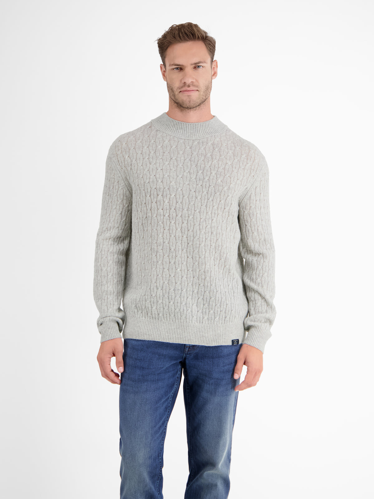 Cable-Strickpullover mit Turtleneck - LERROS