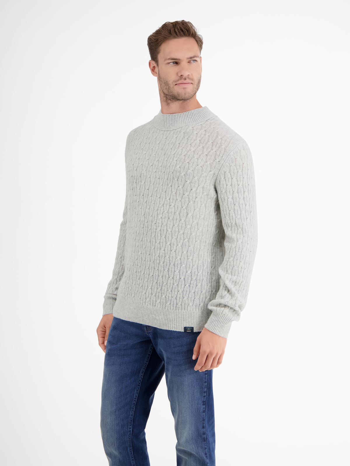Cable-Strickpullover mit Turtleneck - LERROS