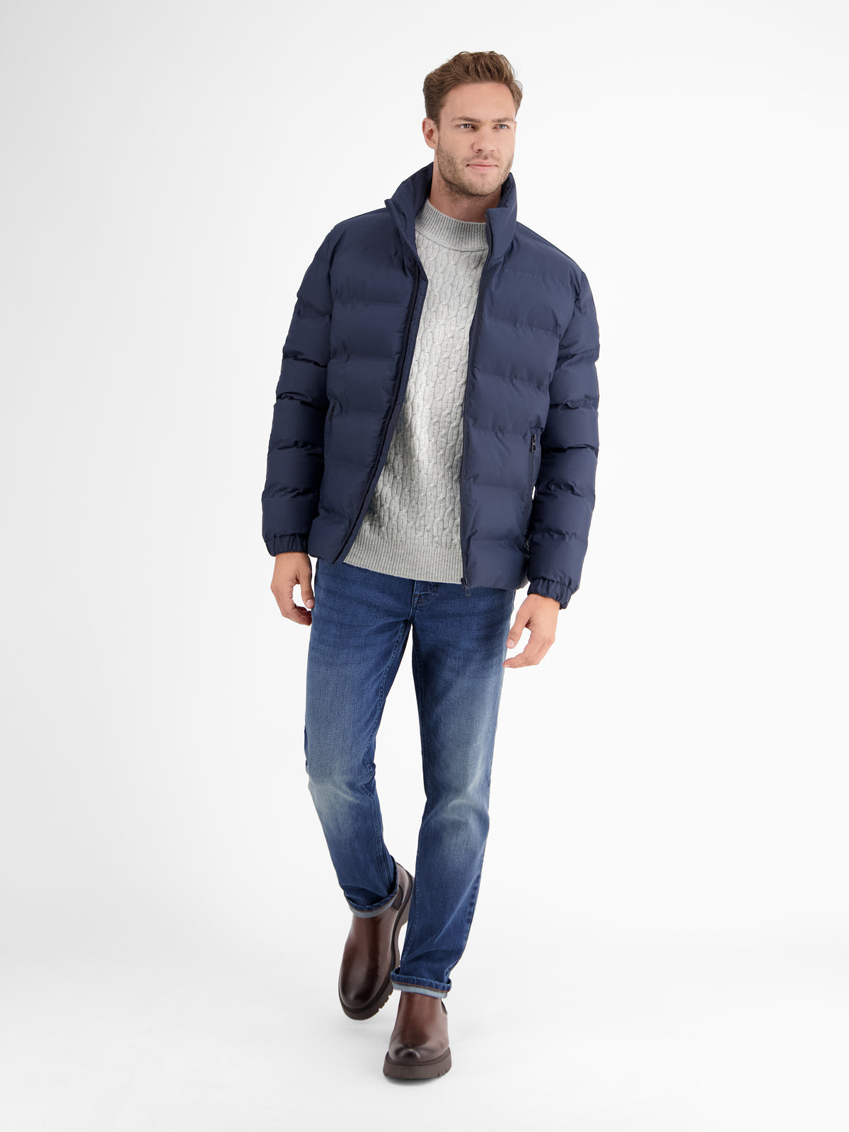 Cable-Strickpullover mit Turtleneck - LERROS