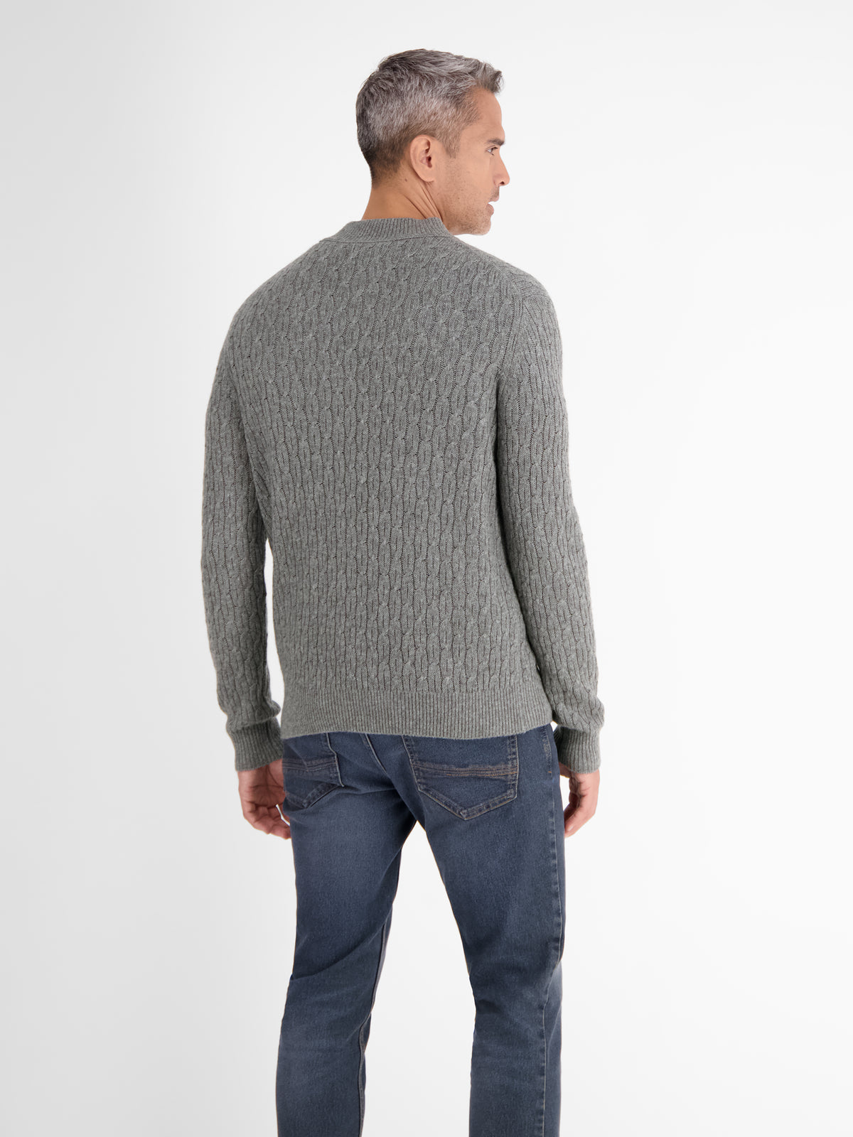 Cable-Strickpullover mit Turtleneck - LERROS