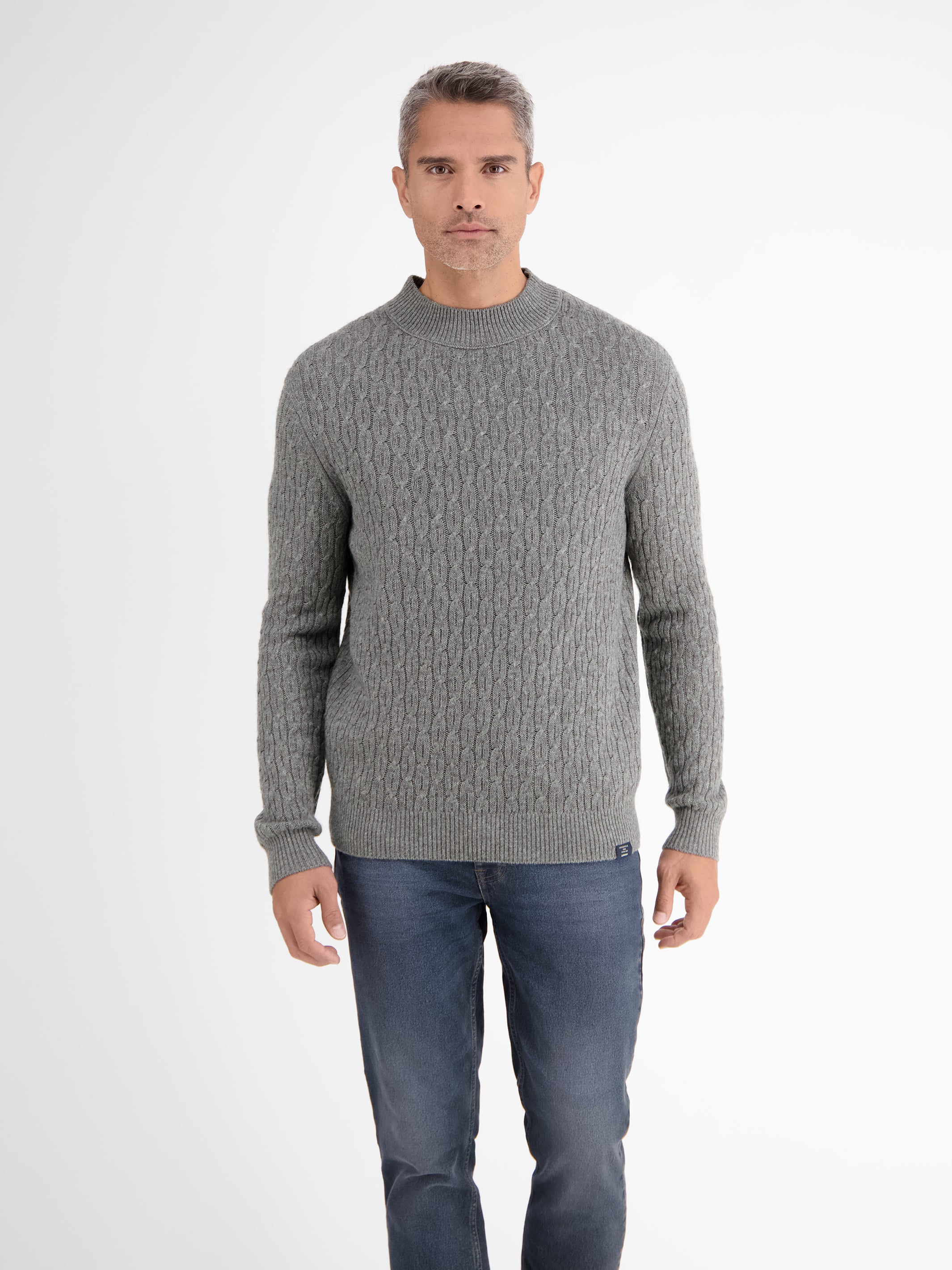Cable-Strickpullover mit Turtleneck - LERROS