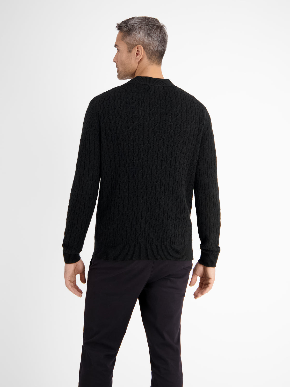 Cable-Strickpullover mit Turtleneck - LERROS