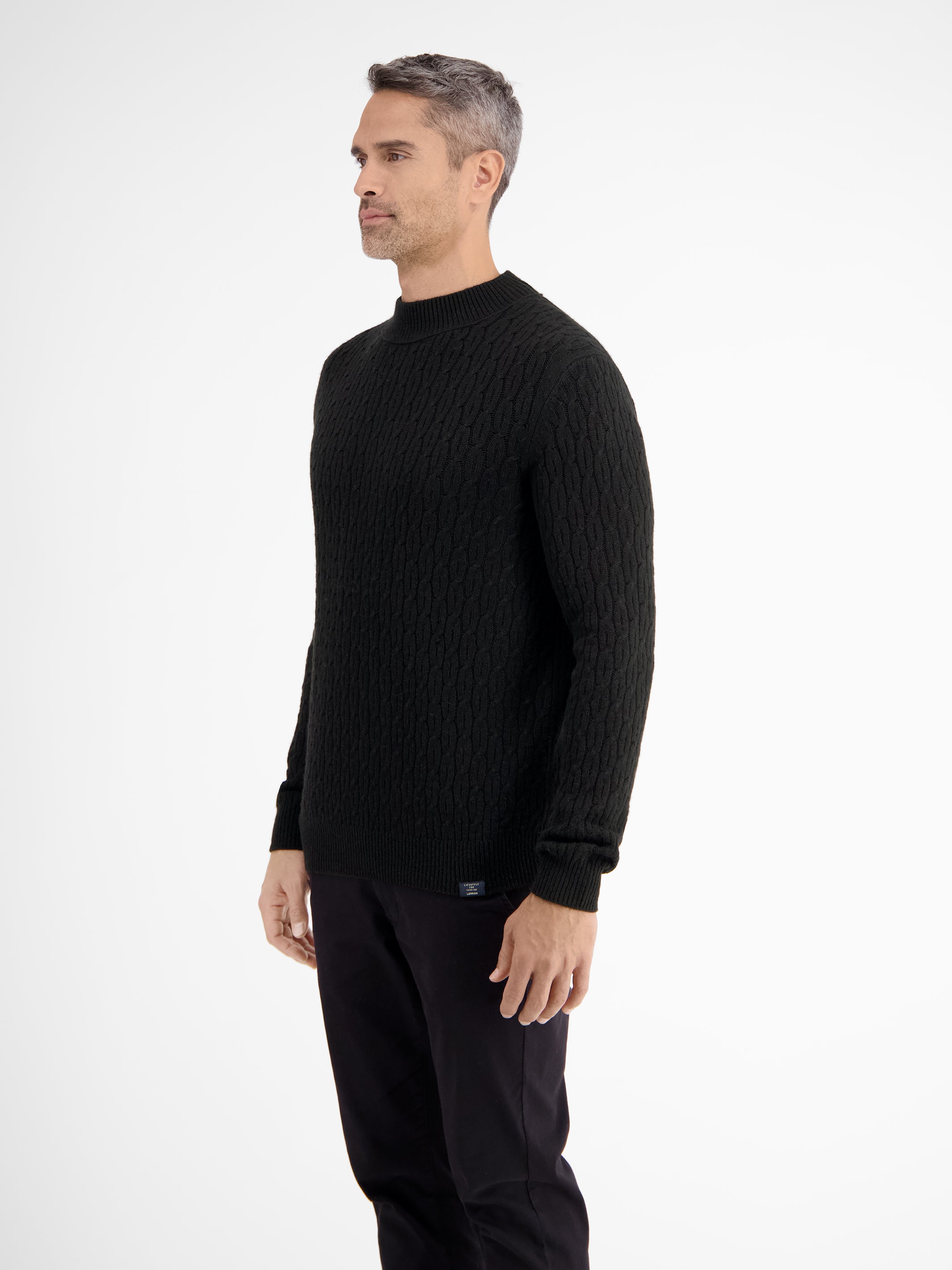 Cable-Strickpullover mit Turtleneck - LERROS