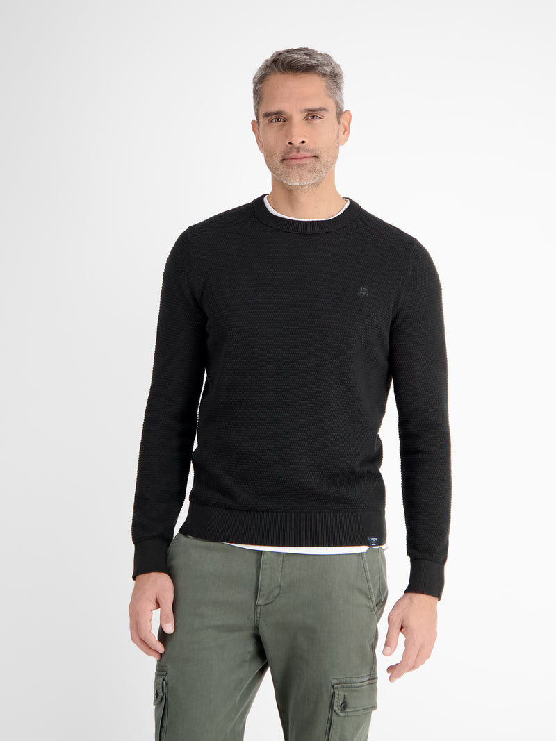 Rundhals-Strickpullover aus nachhaltig produzierter Baumwolle - LERROS