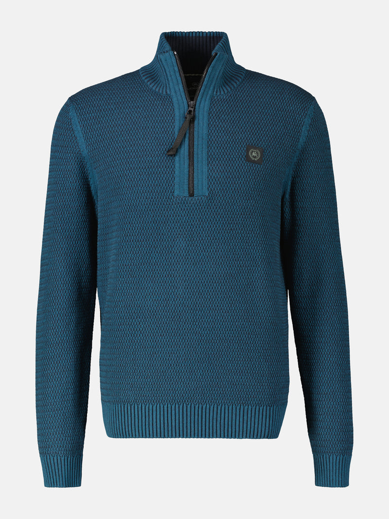 Strickpullover mit Reißverschlusskragen für Herren in Übergrößen - LERROS