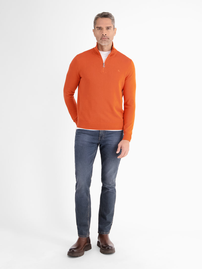 Flachstrick-Troyer mit Reißverschlusskragen - LERROS