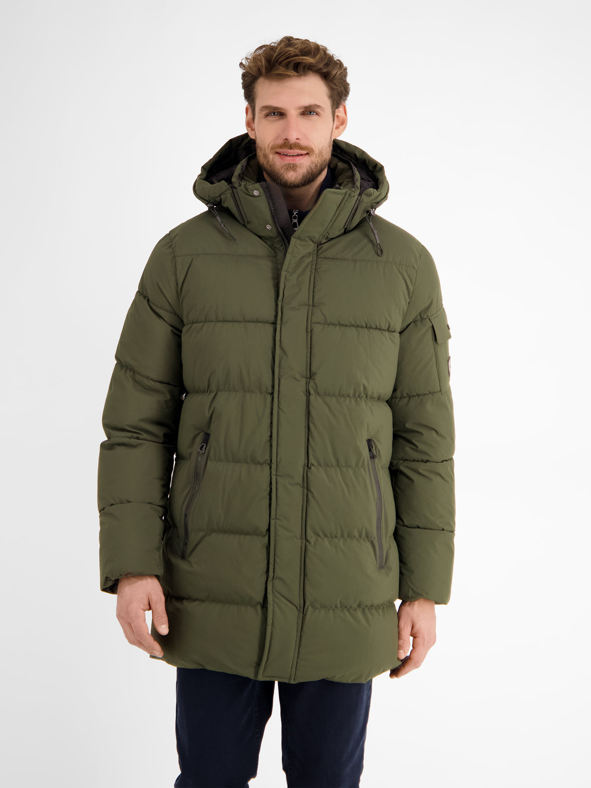 Warm gefütterte Steppjacke mit abnehmbarer Kapuze - LERROS