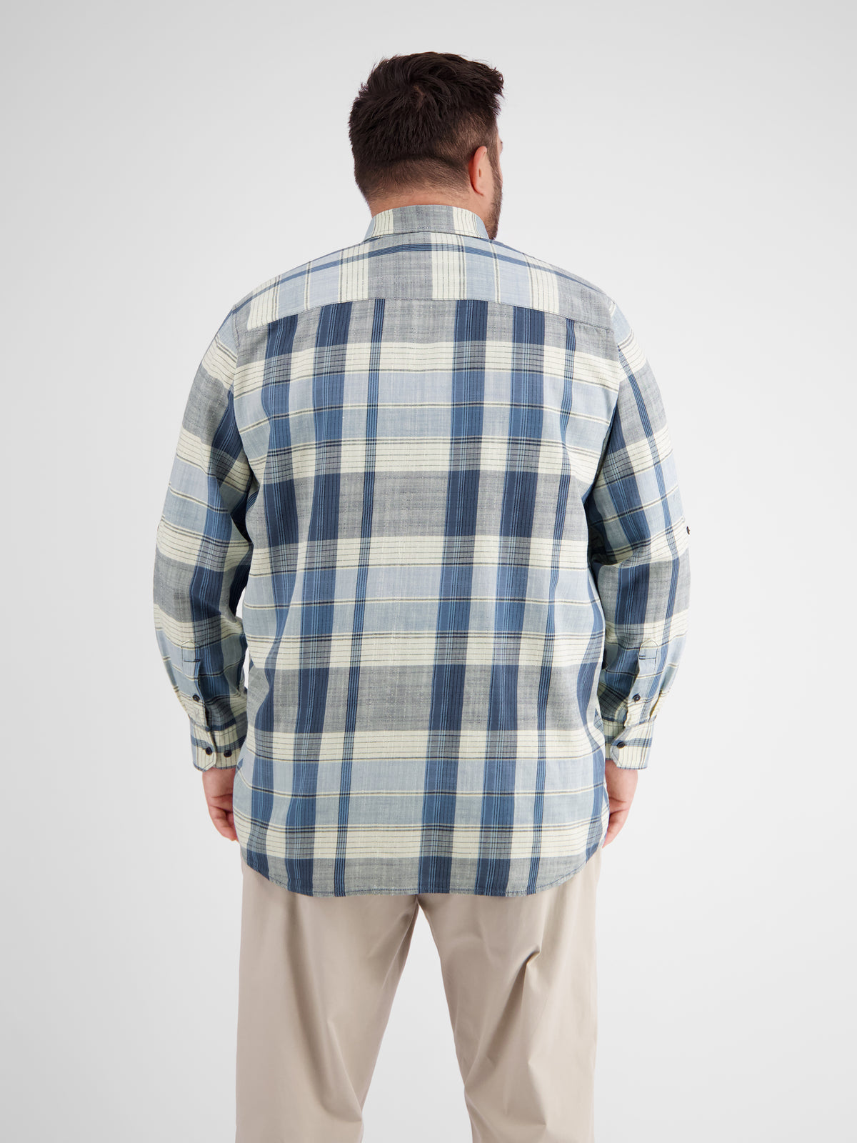 Kariertes Herrenhemd von 3XL bis 6XL mit verdecktem Button-down-Kragen - LERROS