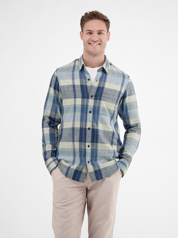 Karohemd für Herren mit verdecktem Button-down-Kragen - LERROS