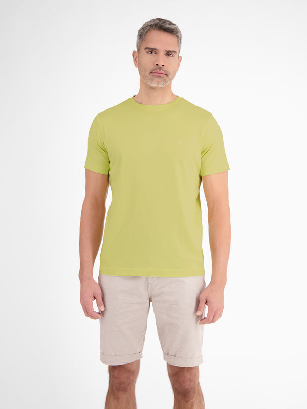 Basic T-Shirt mit Logostitch, unifarben - LERROS